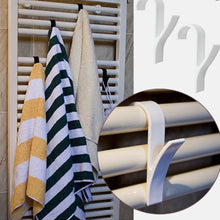 Load image into Gallery viewer, 1pc Coat Hook Towel Rack Tubular Radiator Bracket Bathroom Hook Clothes Hanger Soft Scarf Rack Towel Rack Bathroom Hook Holder