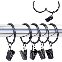 Load image into Gallery viewer, 5PCS/Set Openable Window Curtain Ring Hook with Clips Detachable Strong Iron Shower Curtain Alligator Clips with Rock Ring Tapestry Anti Slip Crocodile Clips