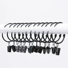Load image into Gallery viewer, 5PCS/Set Openable Window Curtain Ring Hook with Clips Detachable Strong Iron Shower Curtain Alligator Clips with Rock Ring Tapestry Anti Slip Crocodile Clips