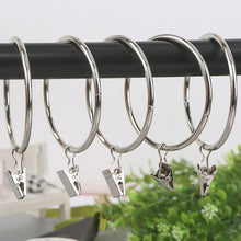 Load image into Gallery viewer, 5PCS/Set Openable Window Curtain Ring Hook with Clips Detachable Strong Iron Shower Curtain Alligator Clips with Rock Ring Tapestry Anti Slip Crocodile Clips