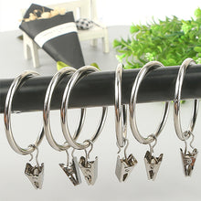 Load image into Gallery viewer, 5PCS/Set Openable Window Curtain Ring Hook with Clips Detachable Strong Iron Shower Curtain Alligator Clips with Rock Ring Tapestry Anti Slip Crocodile Clips