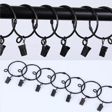 Load image into Gallery viewer, 5PCS/Set Openable Window Curtain Ring Hook with Clips Detachable Strong Iron Shower Curtain Alligator Clips with Rock Ring Tapestry Anti Slip Crocodile Clips