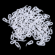 Load image into Gallery viewer, 100pcs Curtain Hanging Hooks Ring Window Curtain Curly Hooks White Plastic Curtain Hanger Hook
