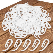 Load image into Gallery viewer, 100pcs Curtain Hanging Hooks Ring Window Curtain Curly Hooks White Plastic Curtain Hanger Hook