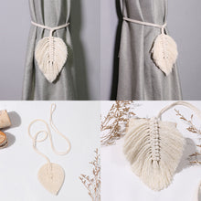 Load image into Gallery viewer, Curtain Tieback Bohemia Handmade Leaf Curtain Tie Hook Holder Boho Macrame For Living Room Window Curtain