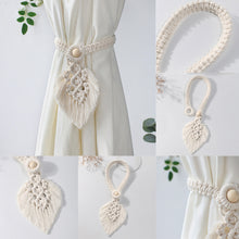 Load image into Gallery viewer, Curtain Tieback Bohemia Handmade Leaf Curtain Tie Hook Holder Boho Macrame For Living Room Window Curtain