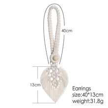 Load image into Gallery viewer, Curtain Tieback Bohemia Handmade Leaf Curtain Tie Hook Holder Boho Macrame For Living Room Window Curtain
