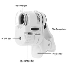 Load image into Gallery viewer, Mobile Phone Microscope 60X Magnifier Universal LED Instrument Macro Lens Optical Zoom With Micro Camera Clip Optical Instrument