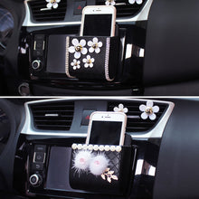 Load image into Gallery viewer, Car Outlet Air Vent Crystal Diamond Crown Trash Box for Auto Mobile Phone Holder Pouch Organizer Hanging Storage Bag