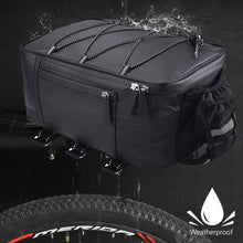 Load image into Gallery viewer, 8L PU Leather Motorcycle Rack Rear Carrier Bag Trunk Waterproof Storage Luggage Pouch MTB Bike Bicycle Pannier Shoulder Bag