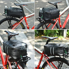 Load image into Gallery viewer, 8L PU Leather Motorcycle Rack Rear Carrier Bag Trunk Waterproof Storage Luggage Pouch MTB Bike Bicycle Pannier Shoulder Bag