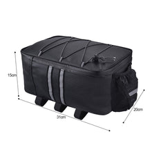 Load image into Gallery viewer, 8L PU Leather Motorcycle Rack Rear Carrier Bag Trunk Waterproof Storage Luggage Pouch MTB Bike Bicycle Pannier Shoulder Bag
