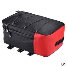 Load image into Gallery viewer, 8L PU Leather Motorcycle Rack Rear Carrier Bag Trunk Waterproof Storage Luggage Pouch MTB Bike Bicycle Pannier Shoulder Bag