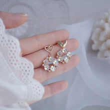 Load image into Gallery viewer, Korea Women S925 Silver Needl Flower Heart Earrings Earring Jewelry Gift