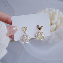Load image into Gallery viewer, Korea Women S925 Silver Needl Flower Heart Earrings Earring Jewelry Gift