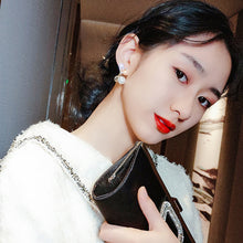 Load image into Gallery viewer, Korea Women S925 Silver Needle Rhinestone Bow Heart Pearl Earrings Fashion Accessories