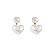 Load image into Gallery viewer, Korea Women S925 Silver Needle Rhinestone Bow Heart Pearl Earrings Fashion Accessories