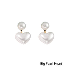 Load image into Gallery viewer, Korea Women S925 Silver Needle Rhinestone Bow Heart Pearl Earrings Fashion Accessories