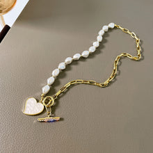 Load image into Gallery viewer, Korean Pearl Necklace Heart Lock Pendant Choker for Women Accessories