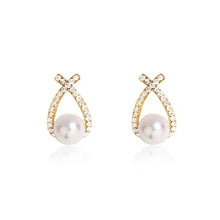 Load image into Gallery viewer, Korea Women Rhinestone Pearl Earrings Ear Stud Fashion Accessories