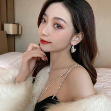 Load image into Gallery viewer, Fashion Women S925 Silver Needle Korean Diamond Inlaid Heart Earrings