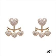 Load image into Gallery viewer, Korean S925 Silver Needle Diamond Inlaid Heart Earrings Ear Stud for Women Accessories