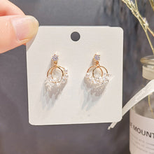 Load image into Gallery viewer, Crystal Round Pearl Earrings Fairy Earring Fashion Women Jewelry