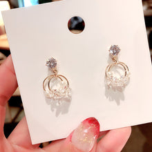 Load image into Gallery viewer, Crystal Round Pearl Earrings Fairy Earring Fashion Women Jewelry