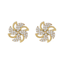 Load image into Gallery viewer, Gold Rhinestone Flower Earrings Rotatable Windmill Earring Women Jewelry Fashion Accessories