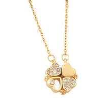 Load image into Gallery viewer, New 2 In 1 Removable Heart Necklacec Rhinestone Four Leaf Clover Clavicle Chain Choker Women Jewelry