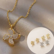 Load image into Gallery viewer, Fashion Rhinestone Pendant Necklace Rotatable Windmill Clavicle Chain Choker Women Jewelry Accessories