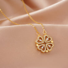 Load image into Gallery viewer, Fashion 2 In 1 Removable Heart Necklacec Rhinestone Four Leaf Clover Clavicle Chain Choker Women Jewelry Accessories