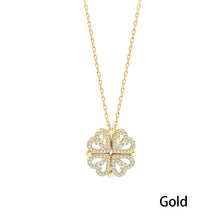 Load image into Gallery viewer, Fashion 2 In 1 Removable Heart Necklacec Rhinestone Four Leaf Clover Clavicle Chain Choker Women Jewelry Accessories