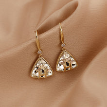 Load image into Gallery viewer, Korea Letter Diamond Earrings Geometric Triangle Ear Hook Earring Women Jewelry