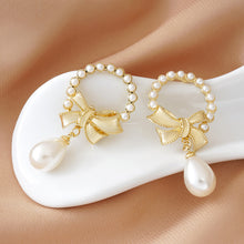 Load image into Gallery viewer, Korea Silver Needle Pearl Bow Earrings Fairy Earring for Women Jewelry Gift