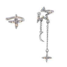Load image into Gallery viewer, Women Star Moon Rhinestone Ear Clip Cuff Non Pierced Earrings