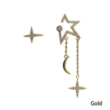 Load image into Gallery viewer, Women Star Moon Rhinestone Ear Clip Cuff Non Pierced Earrings