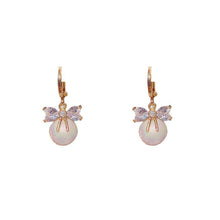 Load image into Gallery viewer, Korean Women Crystal Opal Bow Rhinestone Earrings for Jewelry Gift