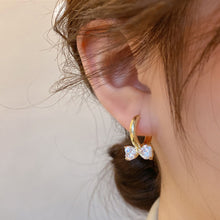 Load image into Gallery viewer, Korean Women Heart Bow Rhinestone Earrings Earring for Jewelry Gift