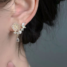 Load image into Gallery viewer, Elegance Flower Rhinestone Pearl Earrings Fairy Earring for Women Jewelry Gift