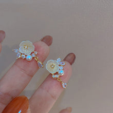 Load image into Gallery viewer, Elegance Flower Rhinestone Pearl Earrings Fairy Earring for Women Jewelry Gift