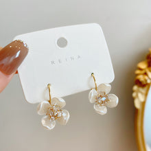 Load image into Gallery viewer, Korean Women Zircon Flower Earrings Fairy Elegance Earring S925 Silver Needle