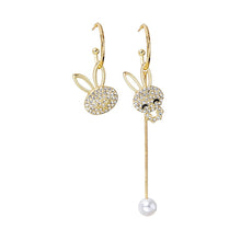 Load image into Gallery viewer, Cute Rabbit Rhinestone Pearl Earrings for Women Earring Jewelry Gift