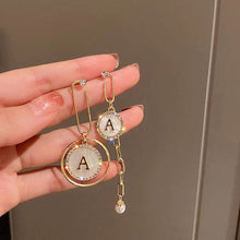 Load image into Gallery viewer, Korea Rhinestone Pearl Earrings Round Letter Earring for Women S925 Silver Needle