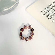 Load image into Gallery viewer, Fashion Colored Glass Flower Beaded Elastic Rope Ring Cute Handwoven Small Flower Beaded Ring Ring Jewelry Accessories