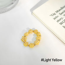 Load image into Gallery viewer, Fashion Colored Glass Flower Beaded Elastic Rope Ring Cute Handwoven Small Flower Beaded Ring Ring Jewelry Accessories