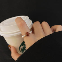 Load image into Gallery viewer, Fashion Irregular Freshwater Pearl Bead Elastic Rope Ring Cute Vintage Agate Beaded Ring Beaded Ring Jewelry Accessories