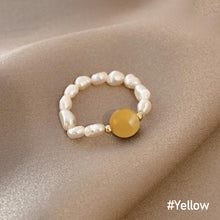 Load image into Gallery viewer, Fashion Irregular Freshwater Pearl Bead Elastic Rope Ring Cute Vintage Agate Beaded Ring Beaded Ring Jewelry Accessories