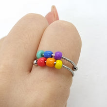 Load image into Gallery viewer, Fashion Colorful Rice Bead Rings Six Colors Rainbow Jewelry Men Women Finger Jewelry Accessories