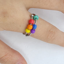 Load image into Gallery viewer, Fashion Colorful Rice Bead Rings Six Colors Rainbow Jewelry Men Women Finger Jewelry Accessories